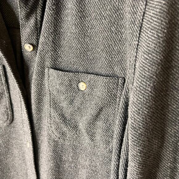 Faherty Shirt Womens Size Medium Heathered Black Twill Legend Sweater Stretch - Picture 10 of 16
